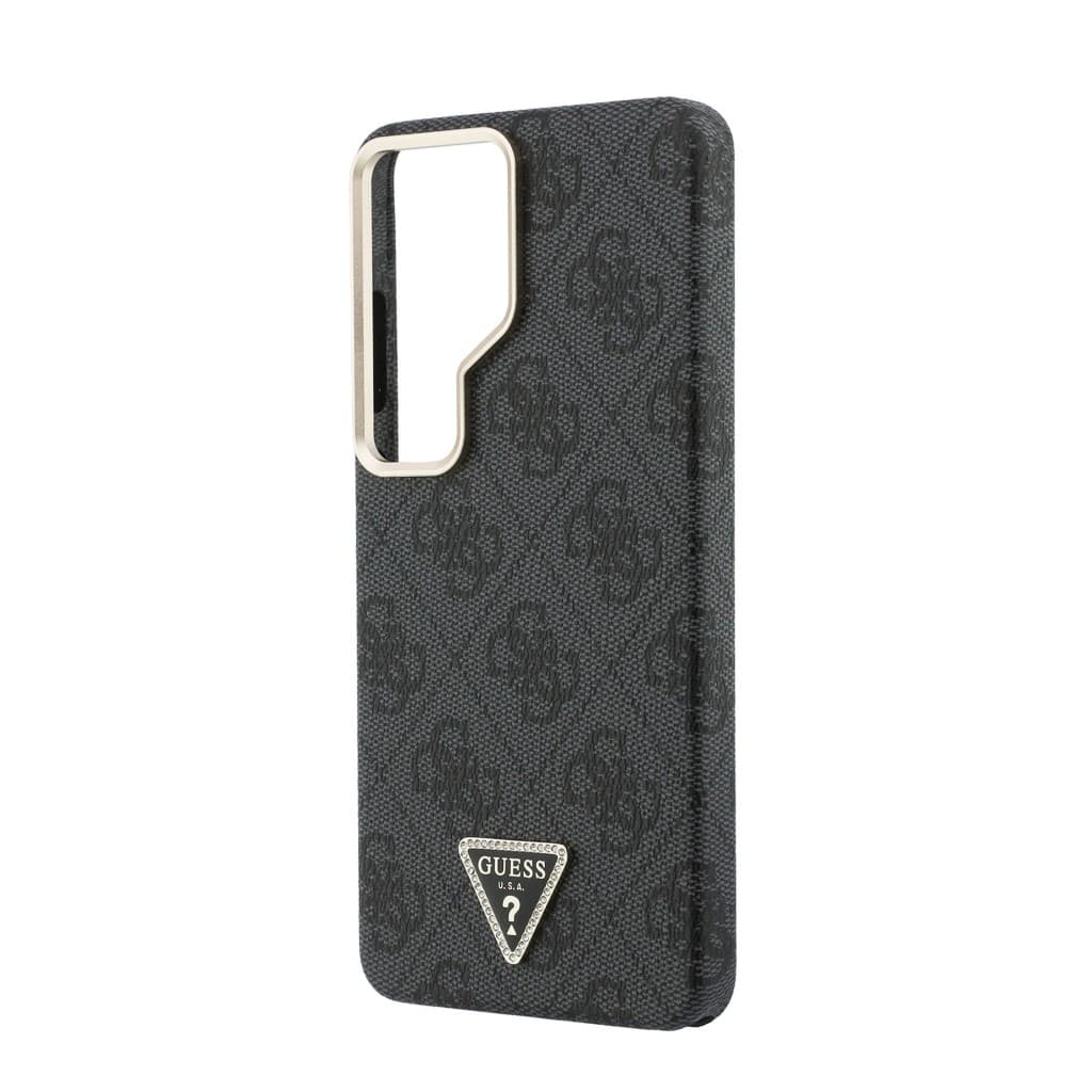 Zadní kryt Guess PU Leather 4G Strass Triangle Logo Gold Frame Magnetic pro Samsung Galaxy S26 Ultra černý - náhled 5