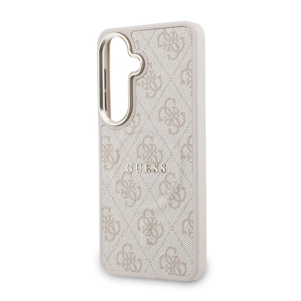 Zadní kryt Guess PU Leather 4G Gold Frame Magnetic pro Samsung Galaxy S26 růžový - náhled 5