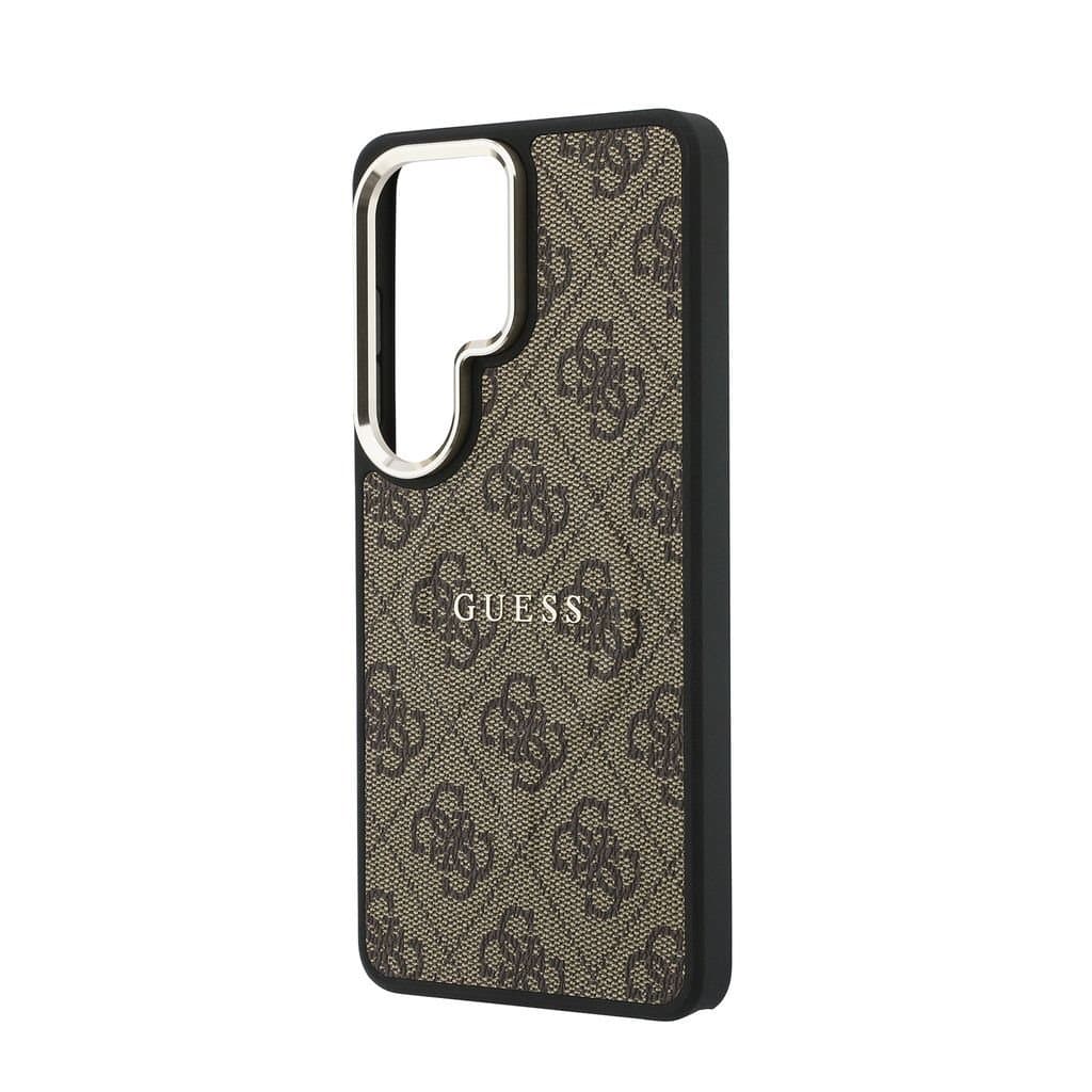 Zadní kryt Guess PU Leather 4G Gold Frame Magnetic pro Samsung Galaxy S26 Ultra hnědý - náhled 5