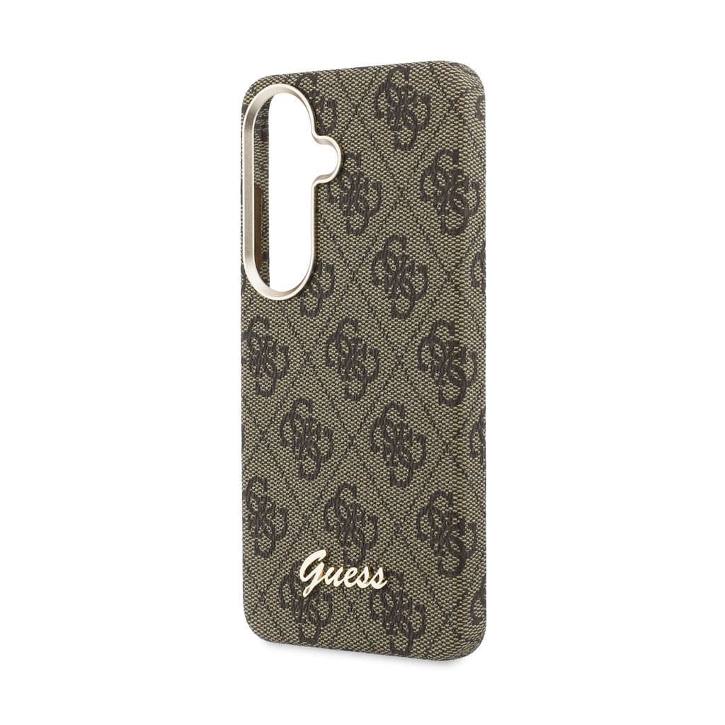 Zadní kryt Guess PU 4G Script Metal Logo Magnetic pro Samsung Galaxy S26 hnědý - náhled 5