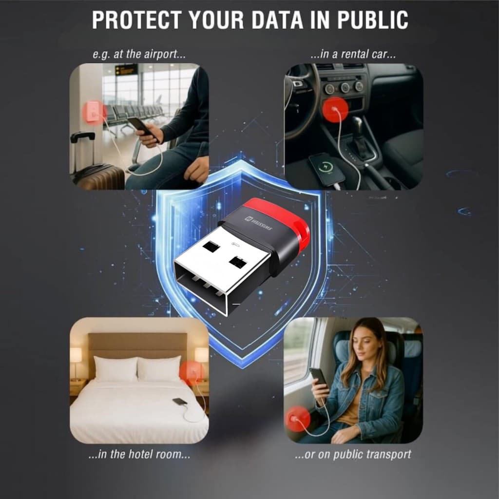 Nabíjecí adaptér s blokací dat Swissten dataguard usb-a (samec) / usb-c (samice) černý - náhled 5