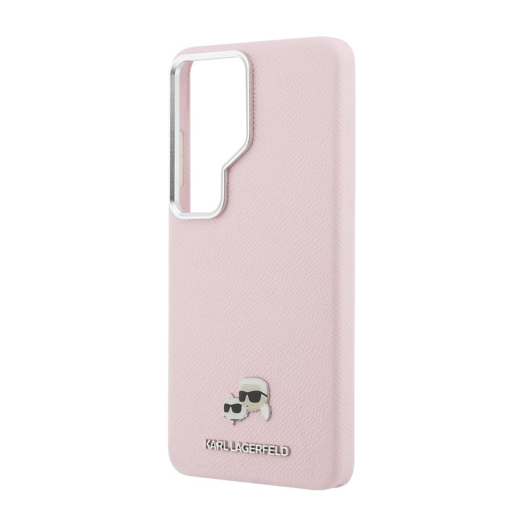 Zadní kryt Karl Lagerfeld Grained PU Leather K&amp;CH Heads Magnetic pro Samsung Galaxy S26 Ultra růžový - náhled 5
