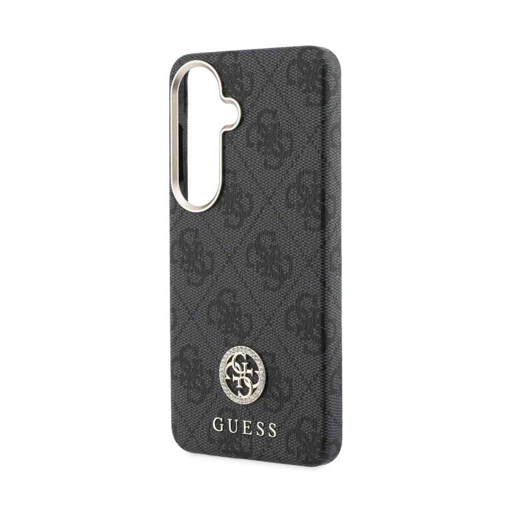 Zadní kryt Guess PU Leather 4G Strass Logo Gold Frame Magnetic pro Samsung Galaxy S26 černý - náhled 5