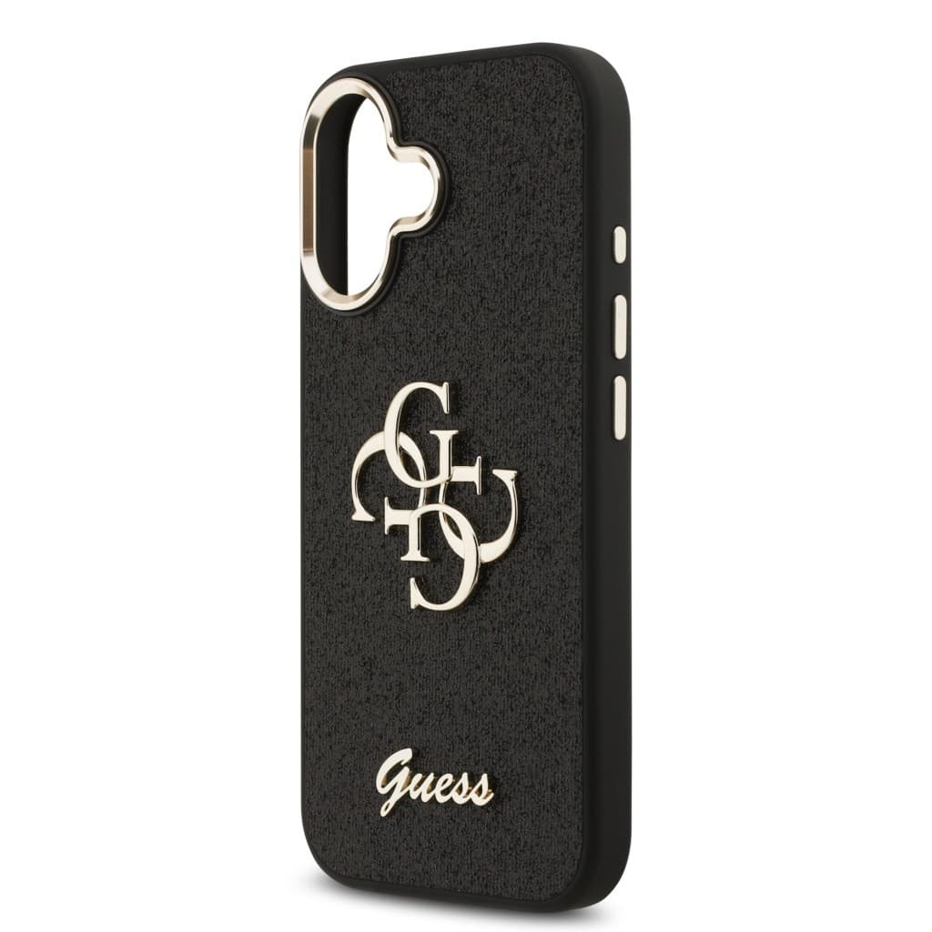 Kryt Guess PU Fixed Glitter 4G Metal Frame pro iPhone 17 černý - náhled 5
