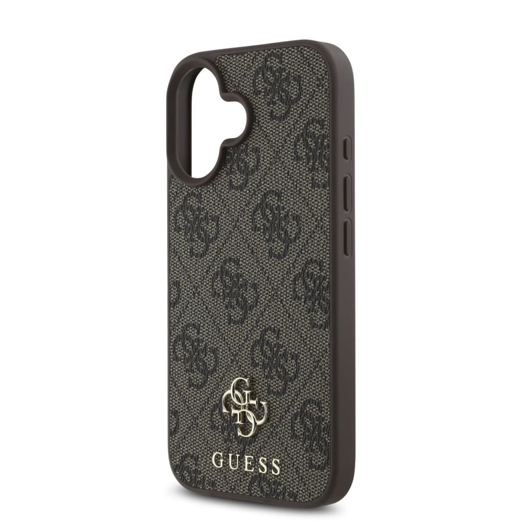 Zadní kryt Guess PU 4G Small Metal Logo MagSafe pro iPhone 16 Plus hnědý - náhled 5