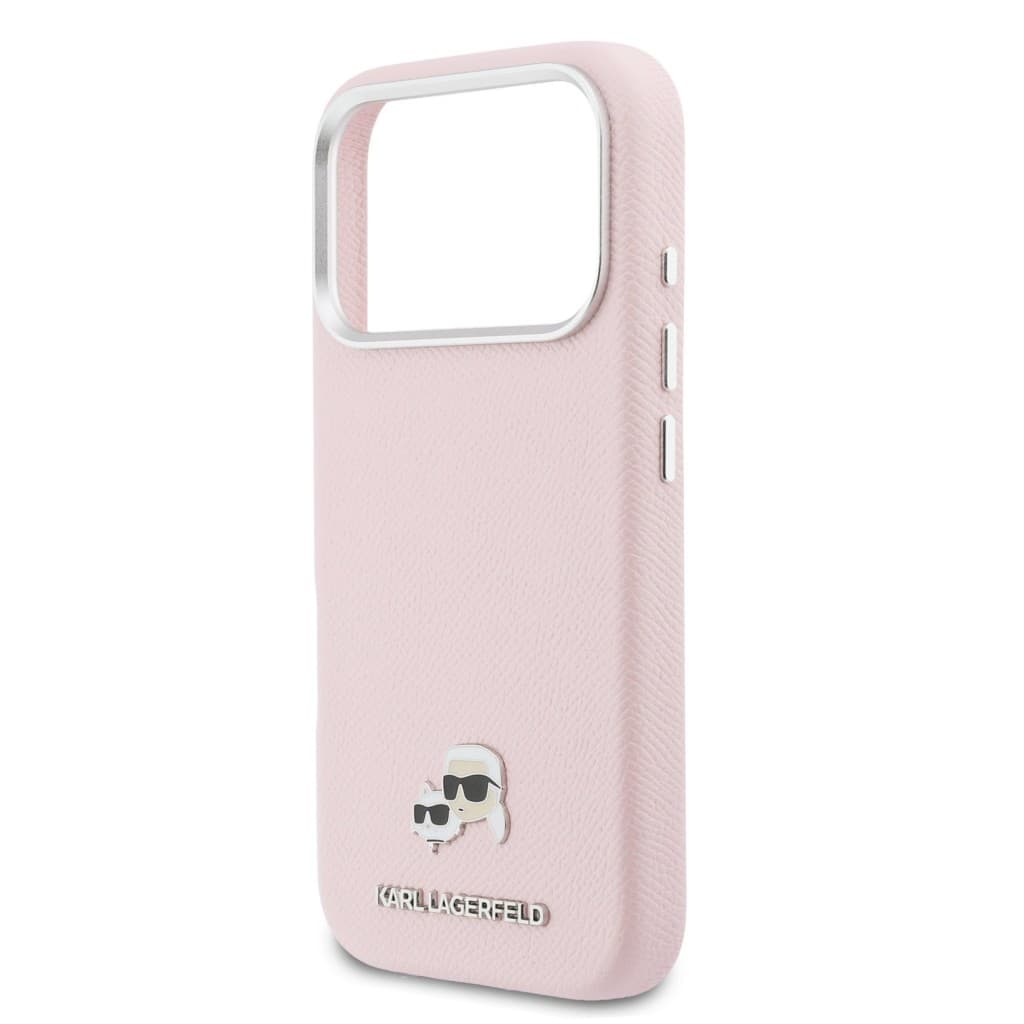 Zadní kryt Karl Lagerfeld PU Karl and Choupette Heads Pins MagSafe pro iPhone 17 Pro Max růžový - náhled 5