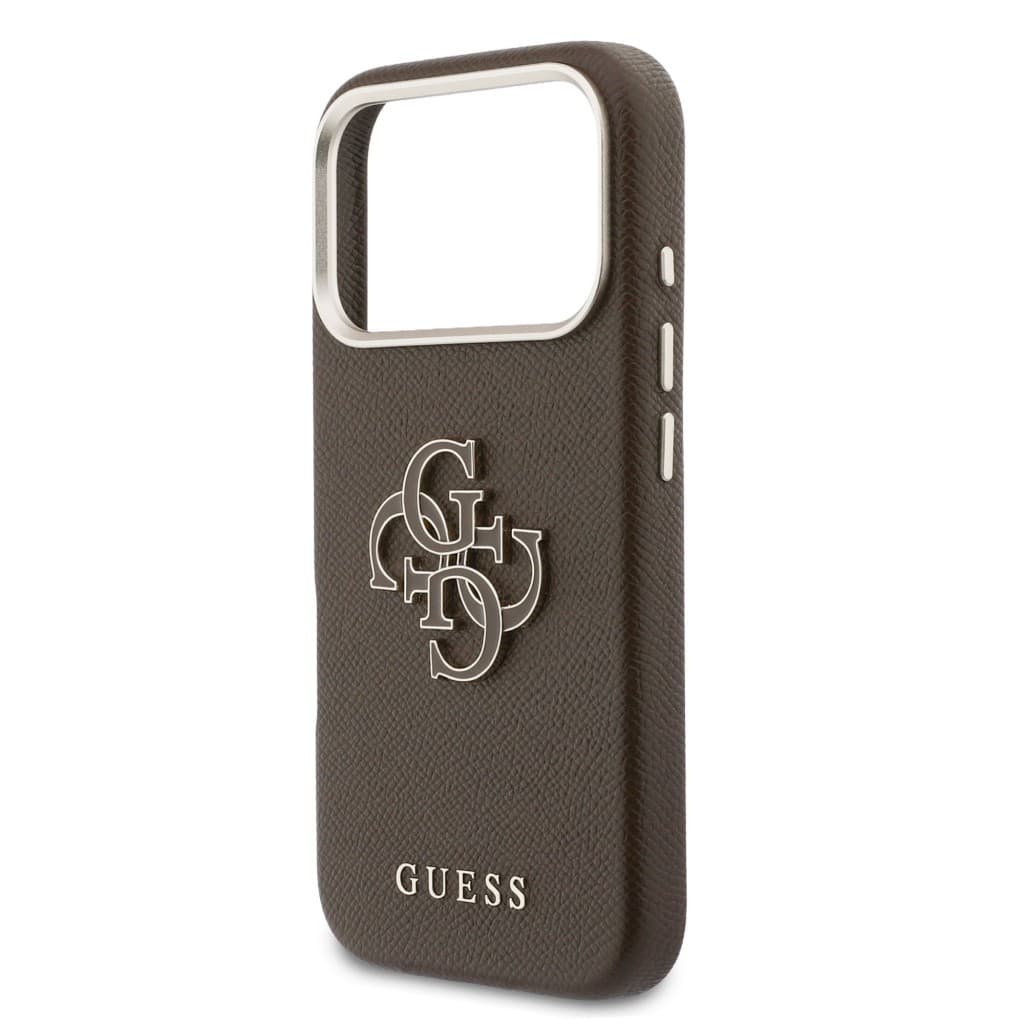 Zadní kryt Guess PU Resin Logo pro iPhone 17 Pro Max hnědý - náhled 5