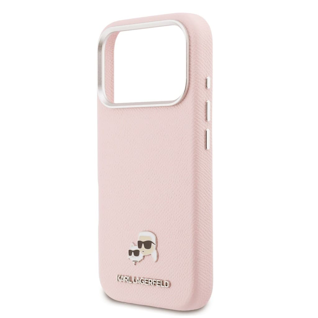 Zadní kryt Karl Lagerfeld PU Karl and Choupette Heads Pins MagSafe pro iPhone 17 Pro růžový - náhled 5