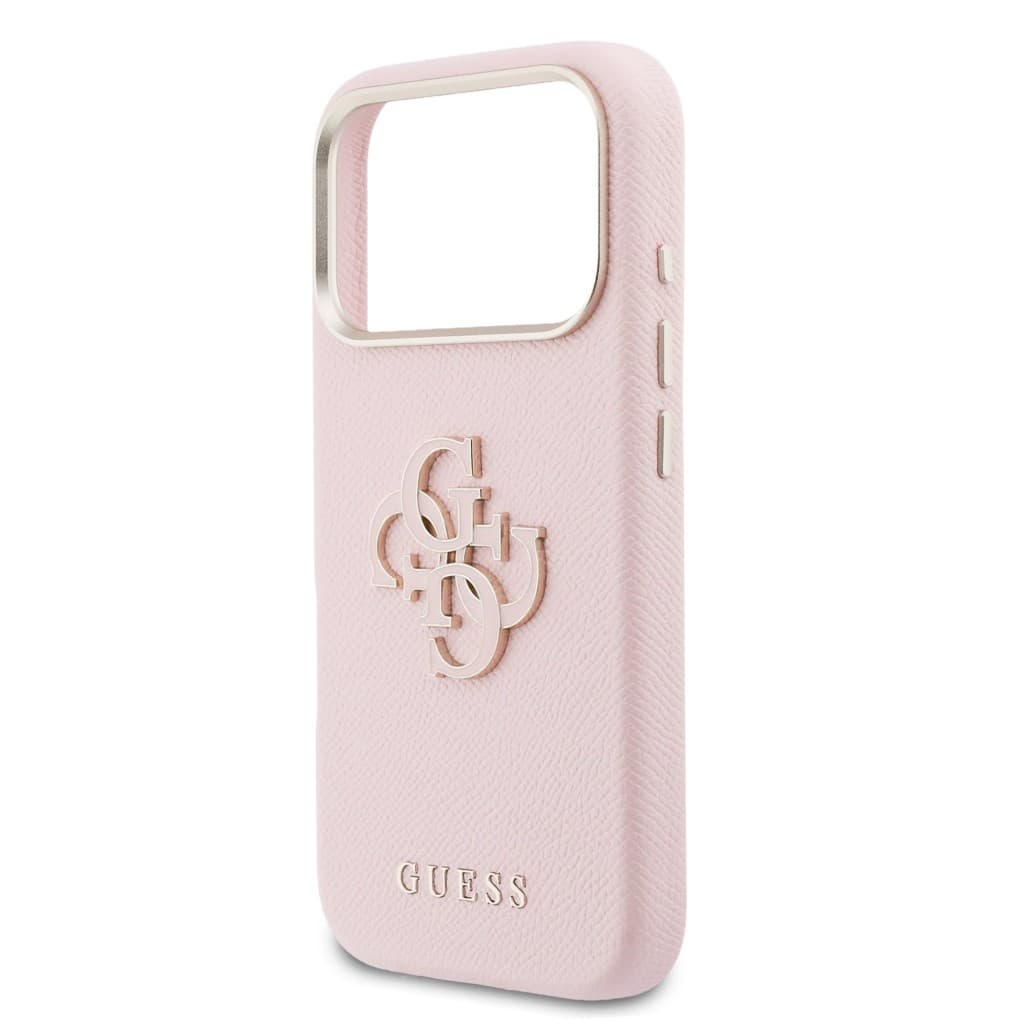 Zadní kryt Guess PU Resin Logo pro iPhone 17 Pro růžový - náhled 5