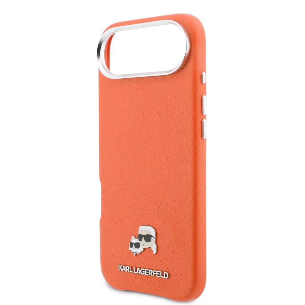 Zadní kryt Karl Lagerfeld PU Karl and Choupette Heads Pins MagSafe pro iPhone Air oranžový - náhled 5