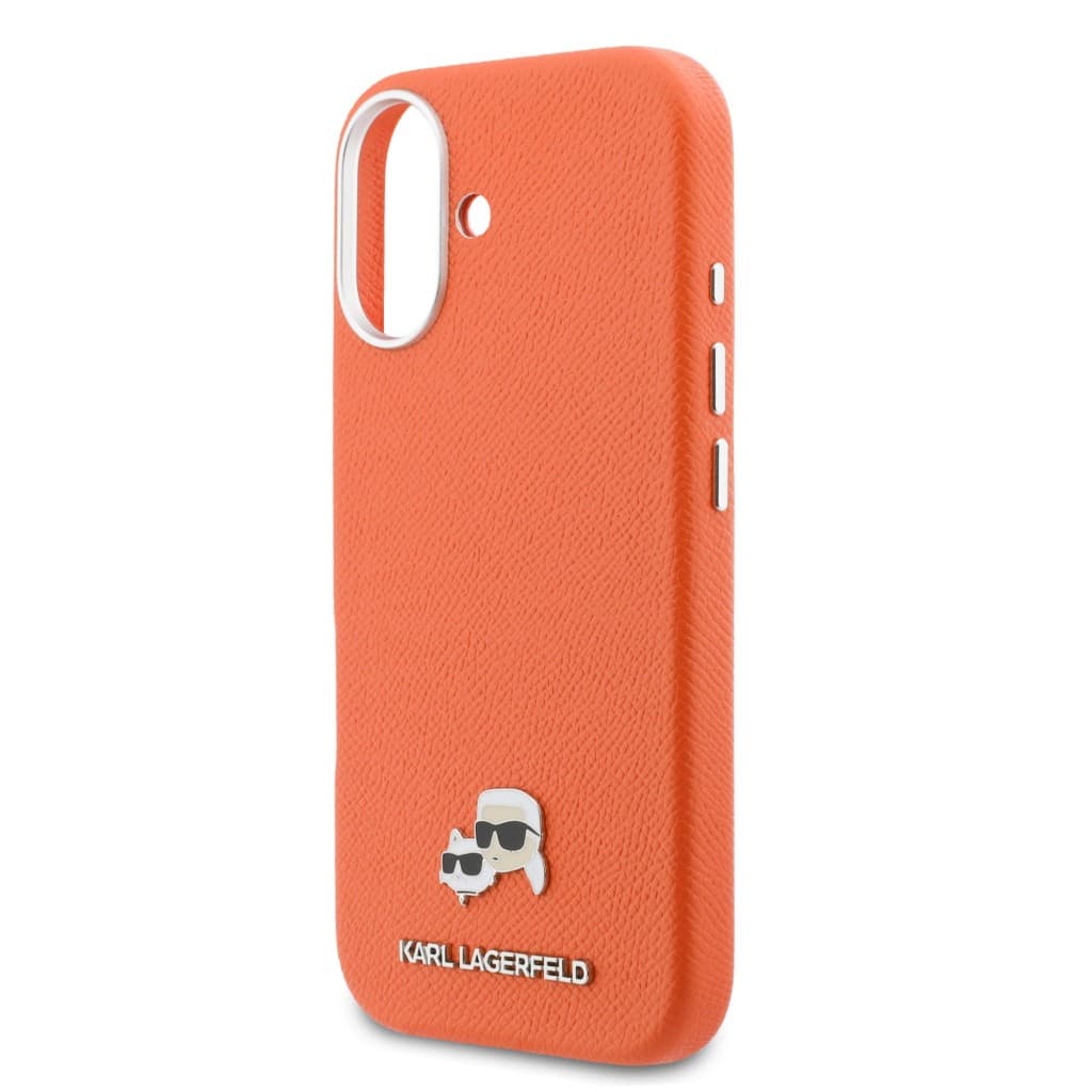 Zadní kryt Karl Lagerfeld PU Karl and Choupette Heads Pins MagSafe pro iPhone 17 oranžový - náhled 5