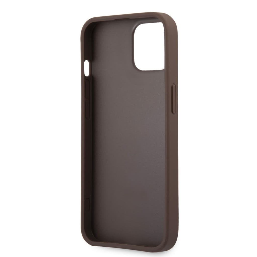 Guess PU 4G Metal Logo Zadní Kryt pro iPhone 13 Brown - náhled 5