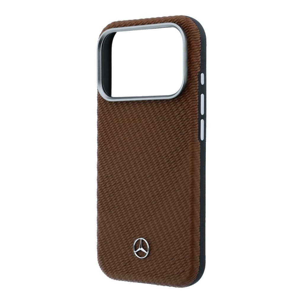 Zadní kryt Mercedes PU Leather Semi Wrap MagSafe pro iPhone 17 Pro Max pískový - náhled 5