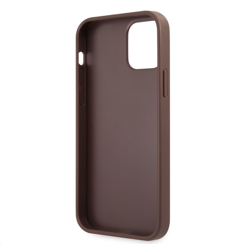 Zadní kryt Guess PU 4G Metal Logo pro iPhone 12-12 Pro Brown - náhled 5