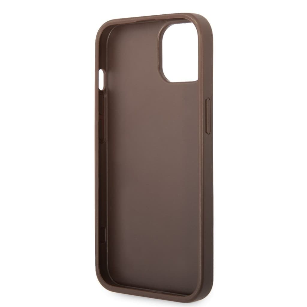 Guess PU 4G Metal Logo Zadní Kryt pro iPhone 14 Brown - náhled 5