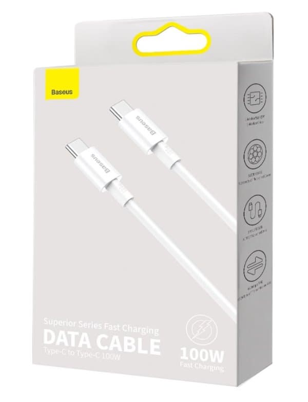 Baseus CATYS-C02 Superior Fast Charging Datový Kabel USB-C - USB-C 100W 2m White - náhled 5