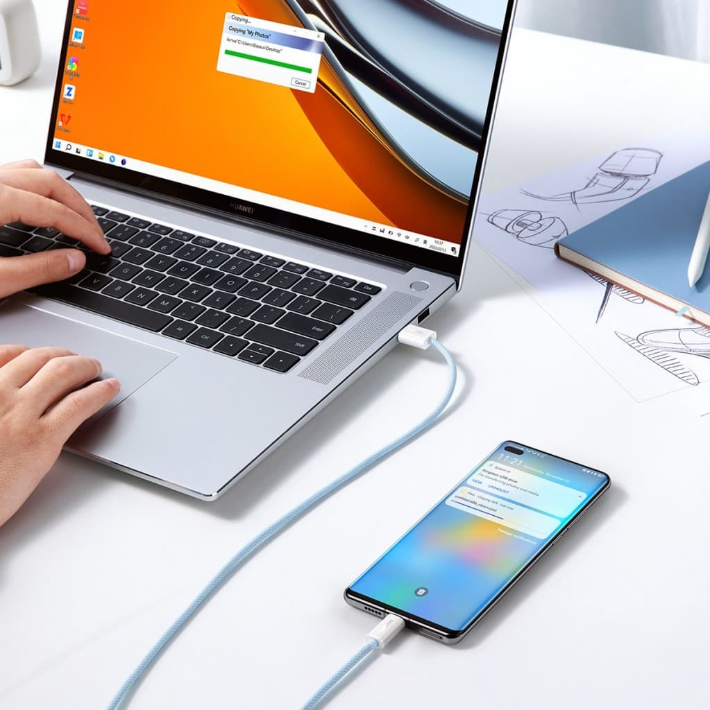 Baseus CALD000603 Dynamic Series Fast Charging Datový Kabel USB - USB-C 100W 1m Blue - náhled 5