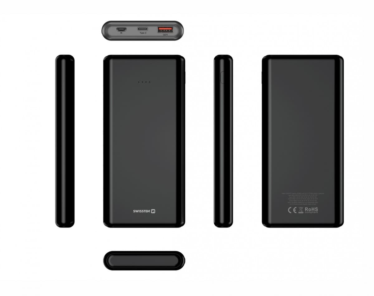 Swissten power line power bank 10000 mah 20w power delivery black - náhled 5