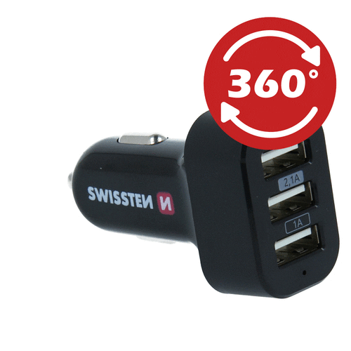 Swissten cl adaptér 3x usb 5,2a power - náhled 5