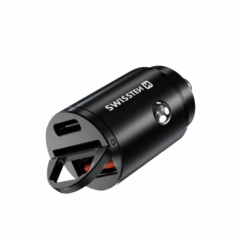 Swissten cl adaptér power delivery usb-c + super charge 3.0 30w nano černý - náhled 5