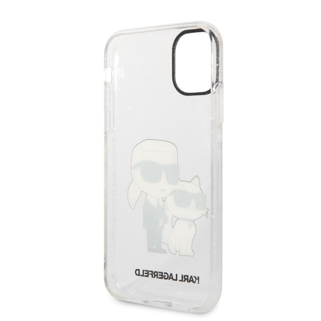 Karl Lagerfeld IML Glitter Karl and Choupette NFT Zadní Kryt pro iPhone 11 Transparent - náhled 5