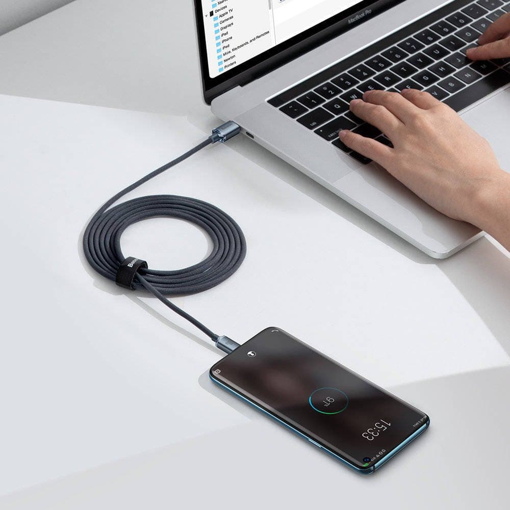 Baseus CAJY000701 Crystal Shine Series Datový Kabel USB-C - USB-C 100W 2m Black - náhled 5