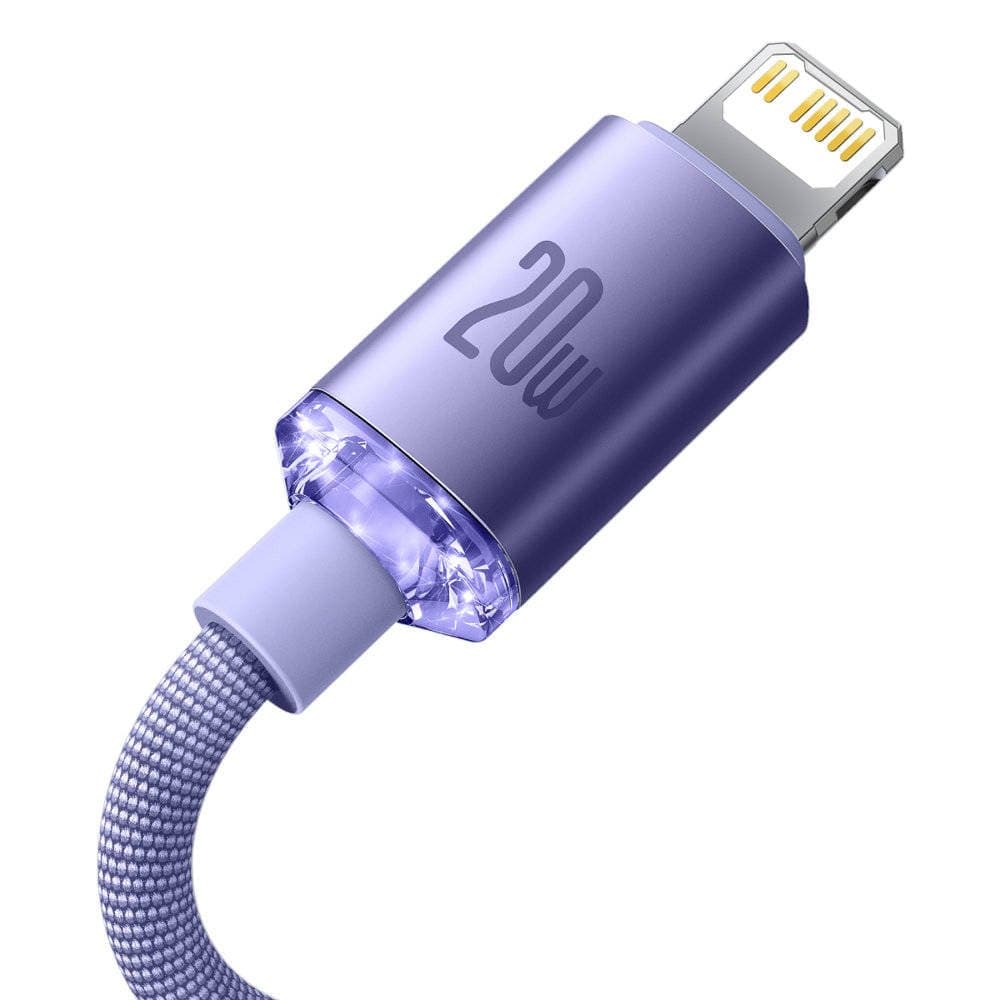 Baseus CAJY000205 Crystal Shine Series Datový Kabel USB-C - Lightning 20W 1,2m Purple - náhled 5