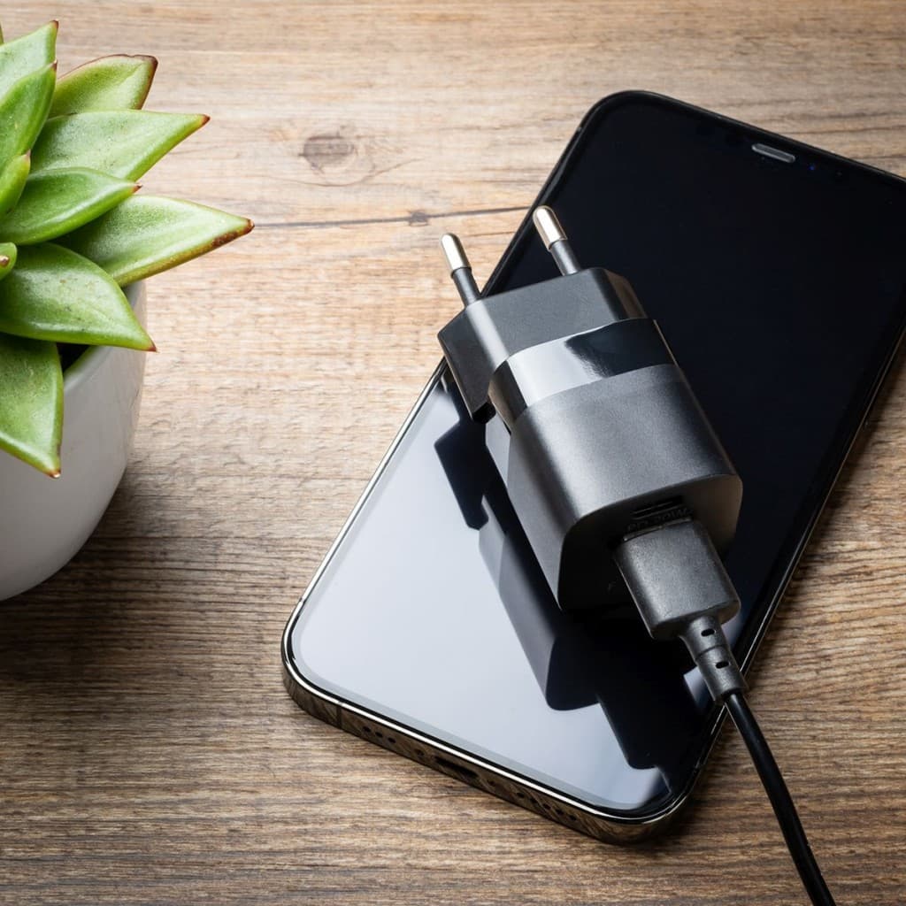 Síťová nabíječka FIXED Mini s USB-C a USB výstupem, podpora PD a QC 3.0, 20W, černý - náhled 5