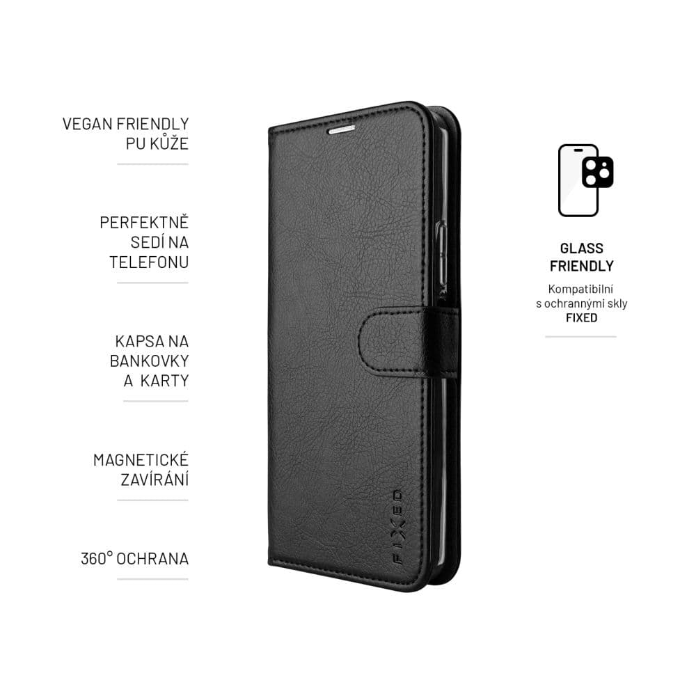 Pouzdro typu kniha FIXED Opus pro Xiaomi Redmi Note 13 5G, černé - náhled 5