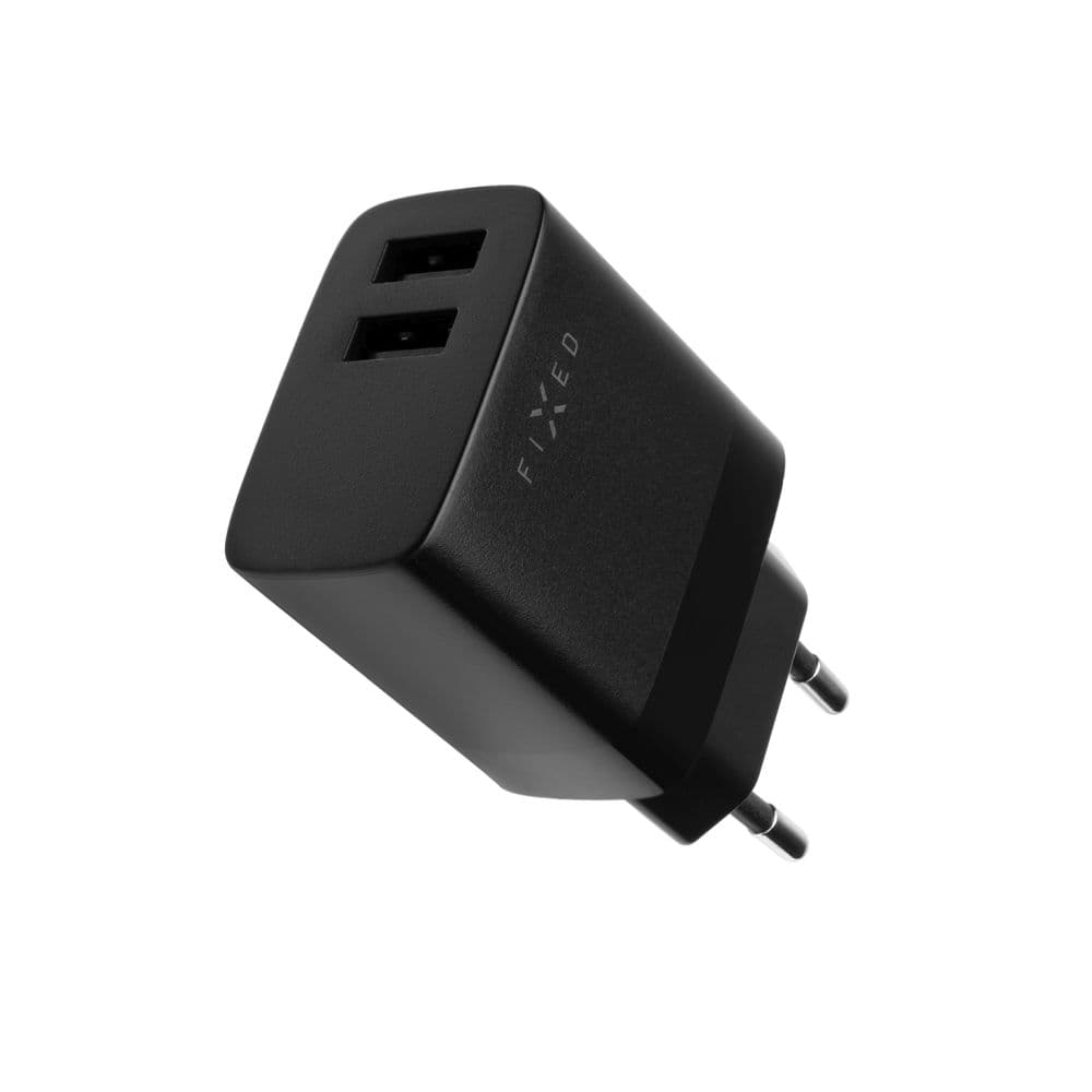 Set síťové nabíječky FIXED s 2xUSB výstupem a USB/micro USB kabelu, 1 metr, 17W Smart Rapid Charge, černá - náhled 5