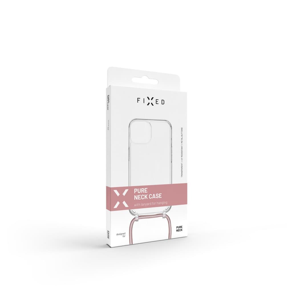 Pouzdro FIXED Pure Neck s růžovou šňůrkou na krk pro Apple iPhone 12 mini - náhled 5