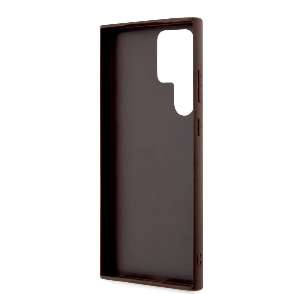 Guess PU 4G Metal Logo Zadní Kryt pro Samsung Galaxy S23 Ultra Brown - náhled 5