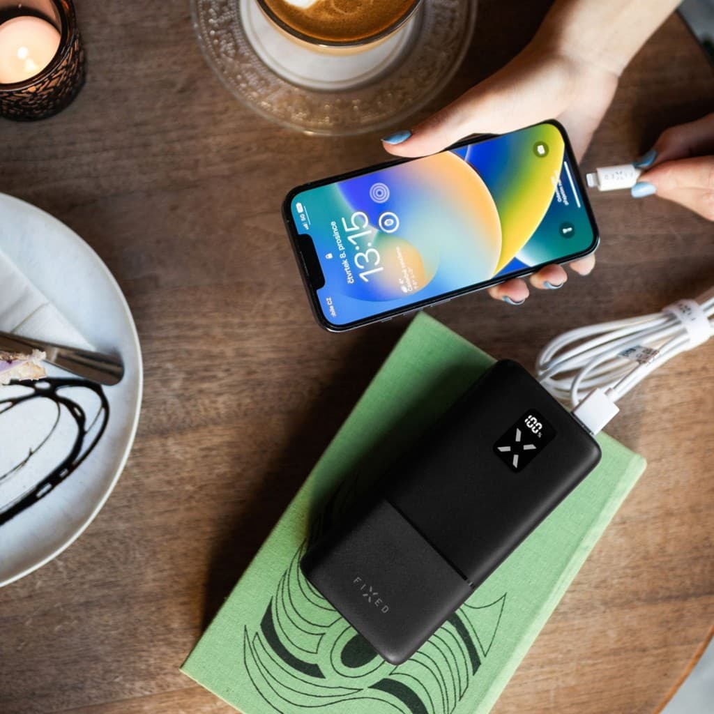 Powerbanka FIXED Zen 30 s LCD displejem a výstupem PD 20W, 30 000 mAh, černá - náhled 5