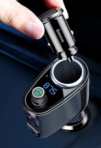Adaptér do auta Baseus CCMT000001 S-09A 2x USB FM Transmitter Black - náhled 5
