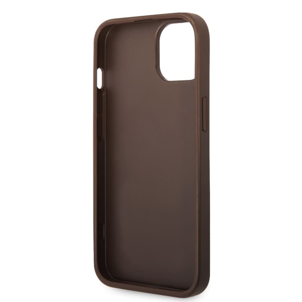 Guess PU 4G Metal Logo Zadní Kryt pro iPhone 15 Brown - náhled 5