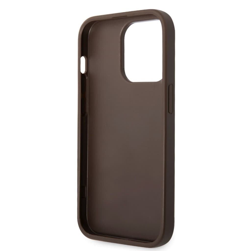 Guess PU 4G Metal Logo Zadní Kryt pro iPhone 15 Pro Max Brown - náhled 5