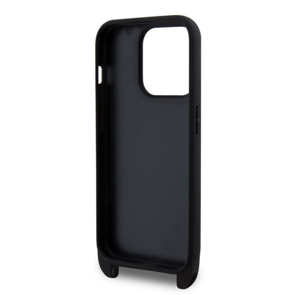 Karl Lagerfeld Saffiano Crossbody Metal Karl and Choupette Zadní Kryt pro iPhone 15 Pro Black - náhled 5