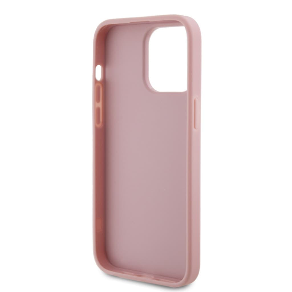 Guess PU Fixed Glitter 4G Metal Logo Zadní Kryt pro iPhone 15 Pro Max Pink - náhled 5