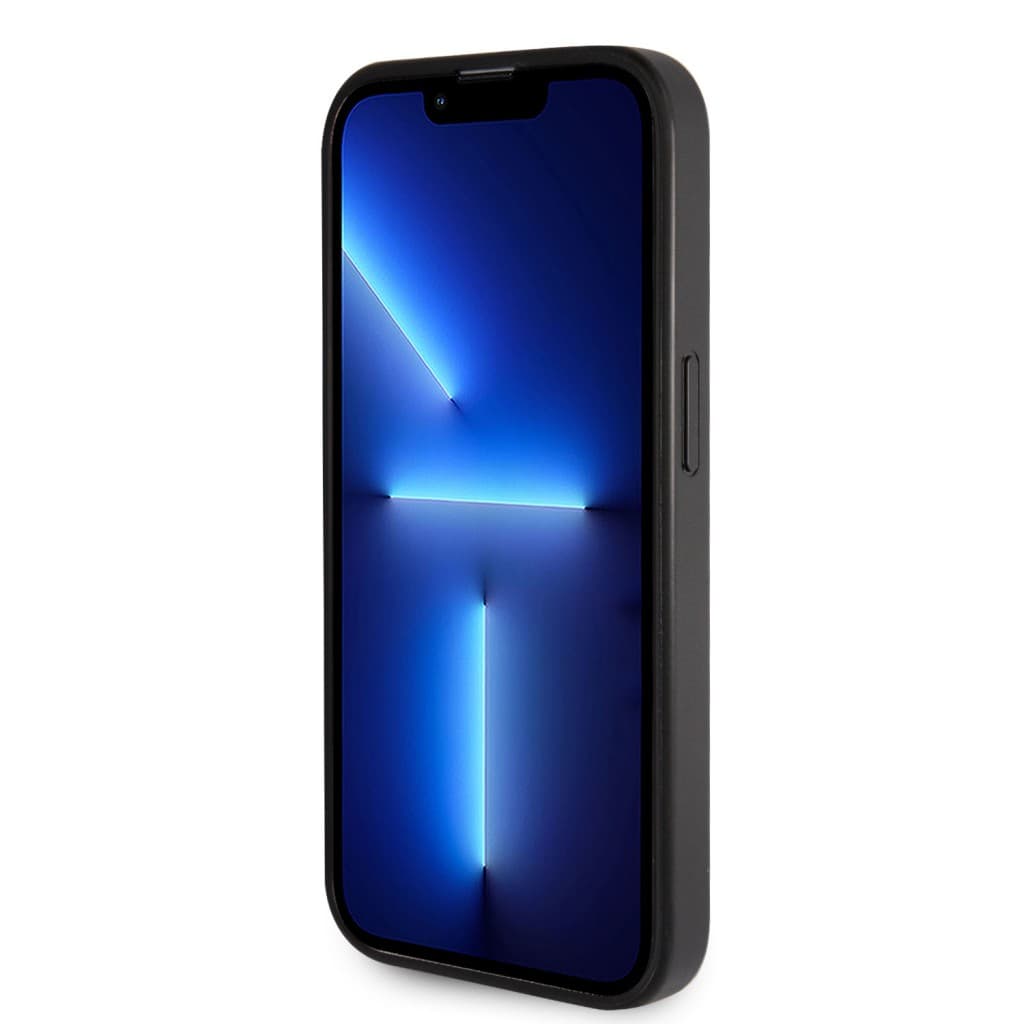 Guess PU Fixed Glitter 4G Metal Logo Zadní Kryt pro iPhone 15 Pro Max Black - náhled 5