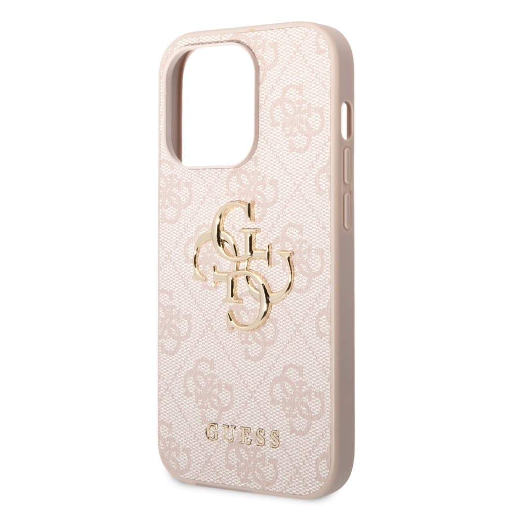 Guess PU 4G Metal Logo Zadní Kryt pro iPhone 15 Pro Max Pink - náhled 5