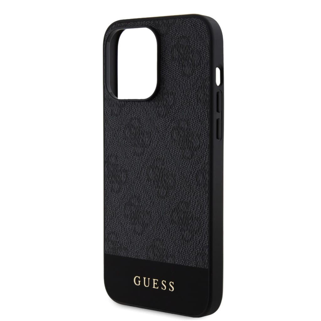 Guess PU 4G Stripe MagSafe Zadní Kryt pro iPhone 15 Pro Black - náhled 5