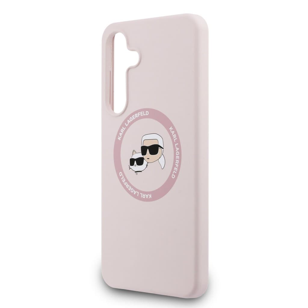 Zadní kryt Karl Lagerfeld Liquid Silicone K&amp;CH Heads MagSafe pro Samsung Galaxy S25 FE Pink - náhled 5