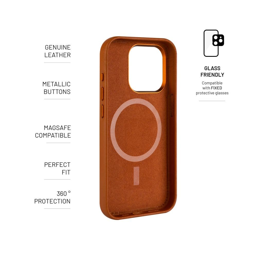 Kožený zadní kryt FIXED MagLeather s podporou MagSafe pro Samsung Galaxy S24 Ultra, hnědý - náhled 5