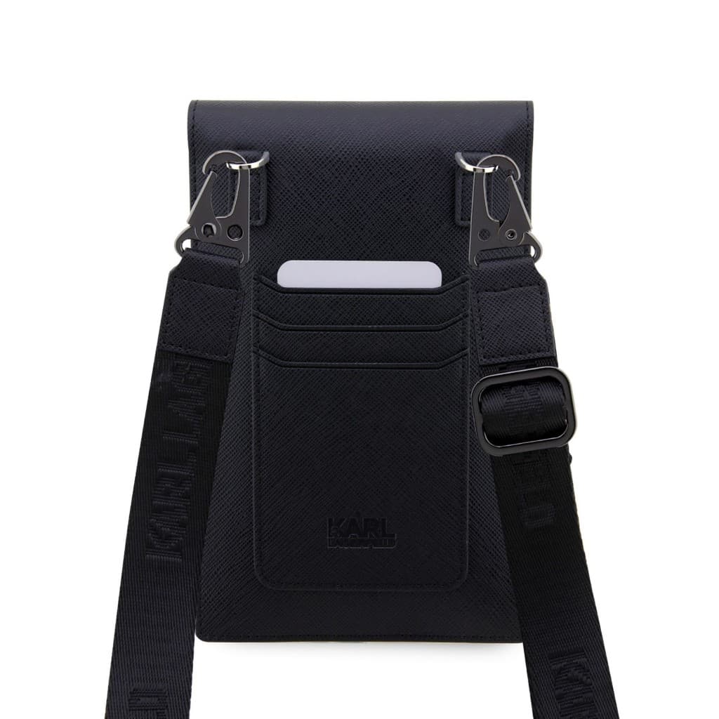 Karl Lagerfeld Saffiano Metal Logo NFT Wallet Phone Bag Black - náhled 5