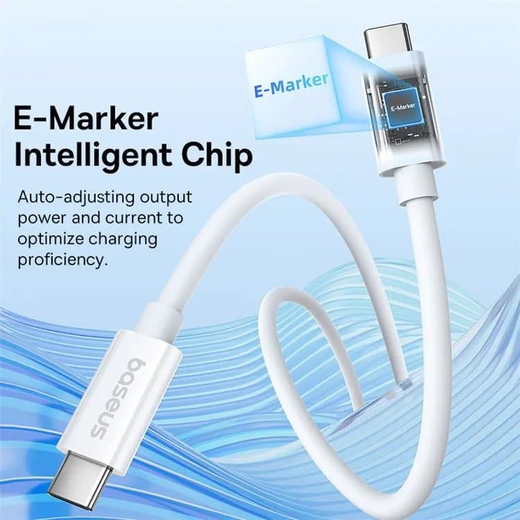 Datový Kabel Baseus Superior Series 2 Fast Charging USB-C - USB-C 240W 1m Moon White - náhled 5