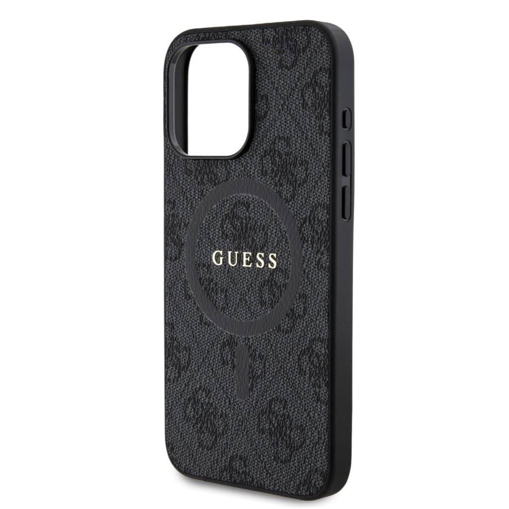 Guess PU Leather 4G Colored Ring MagSafe Zadní Kryt pro iPhone 15 Pro Max Black - náhled 5