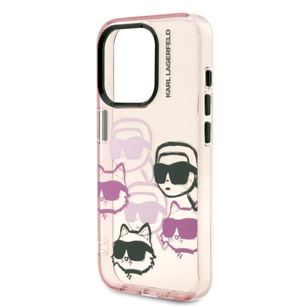 Zadní kryt Karl Lagerfeld IML Multi K&amp;CH Heads pro iPhone 15 Pro Pink - náhled 5