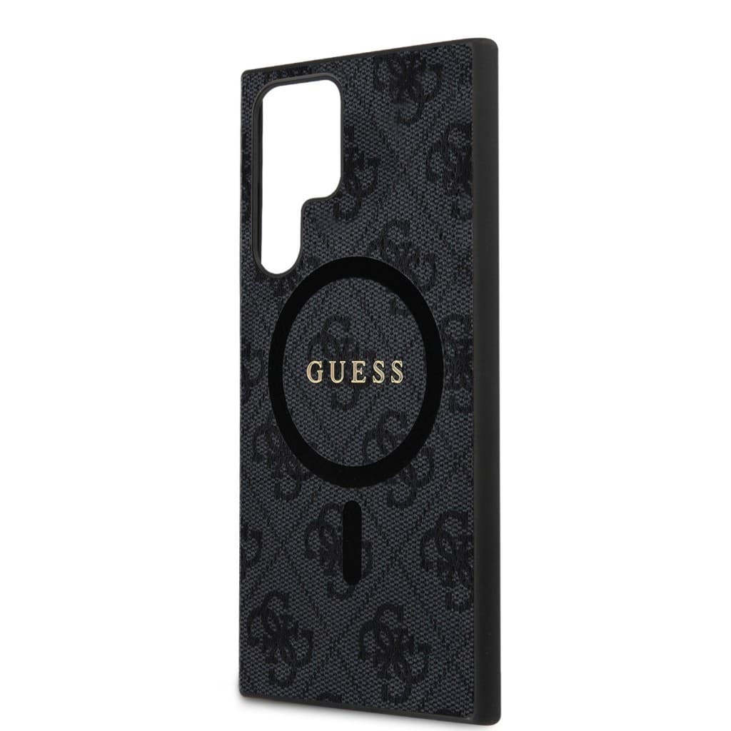 Guess PU Leather 4G Colored Ring MagSafe Zadní Kryt pro Samsung Galaxy S24 Ultra Black - náhled 5