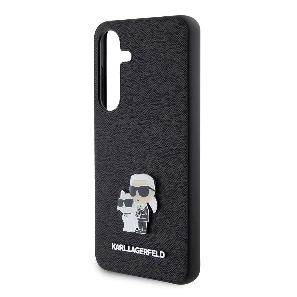 Karl Lagerfeld PU Saffiano Metal Karl and Choupette Zadní Kryt pro Samsung Galaxy S24 Black - náhled 5