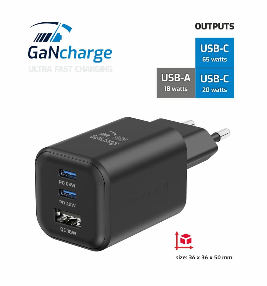 Adaptér Swissten s funkcí rychlonabíjení 1x USB-A, 2X USB-C 65W černý - náhled 5